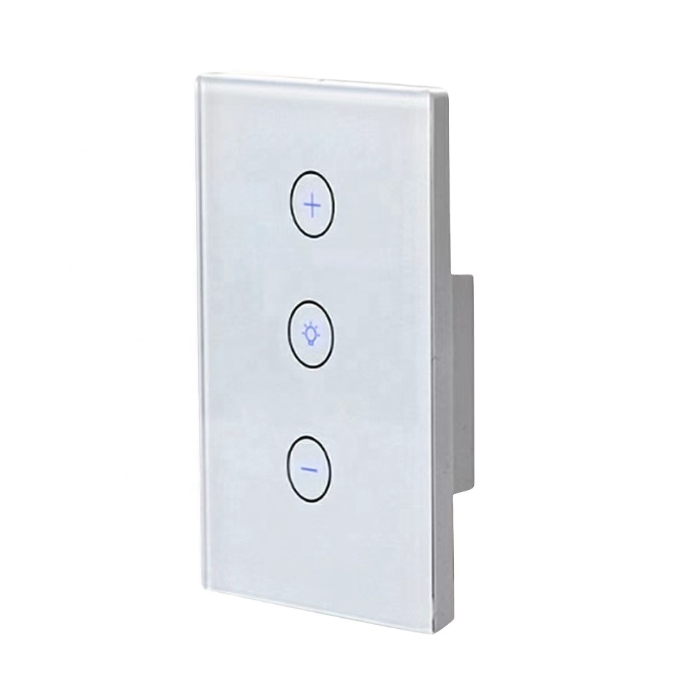 Alexa Tuya Remote Control Smart Home Dimmer Light Switch Glass Touch Panel AC110V-240V US Standard Zigbee Dimmer Switch