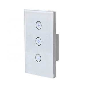 Alexa Tuya Remote Control Smart Home Dimmer Light Switch Glass Touch Panel AC110V-240V US Standard Zigbee Dimmer Switch