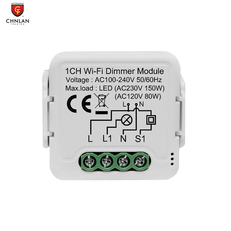 240V Dimmer Switch 1 gang 2 gang DIY Smart WiFi Dimmer Switch Module for LED Light  with Tuya  Alexa Google home Remote Control