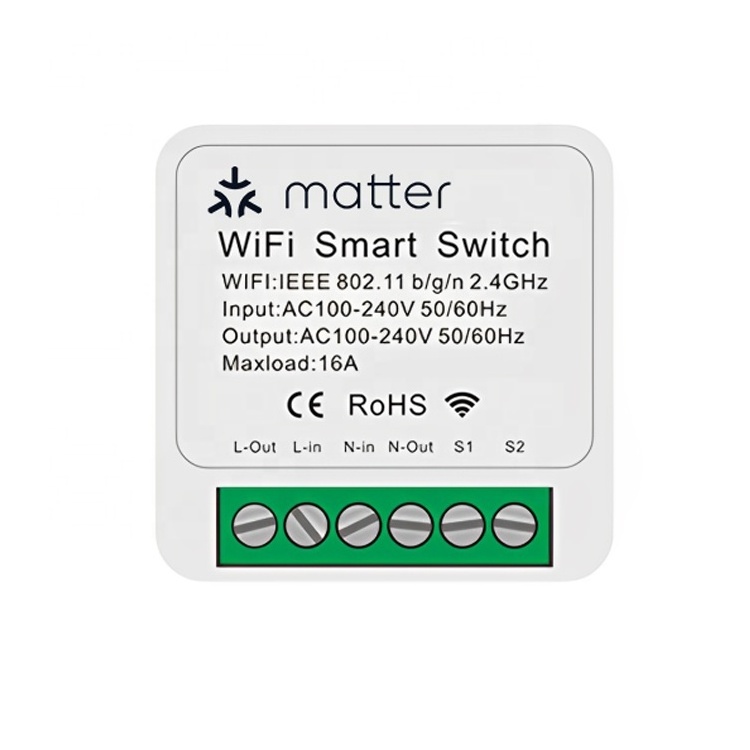 Matter Smart Home  Apple Homekit Alexa Google Smarthings supported 16A 2 Way DIY Timer WiFi Breaker Matter Smart Switch On Off