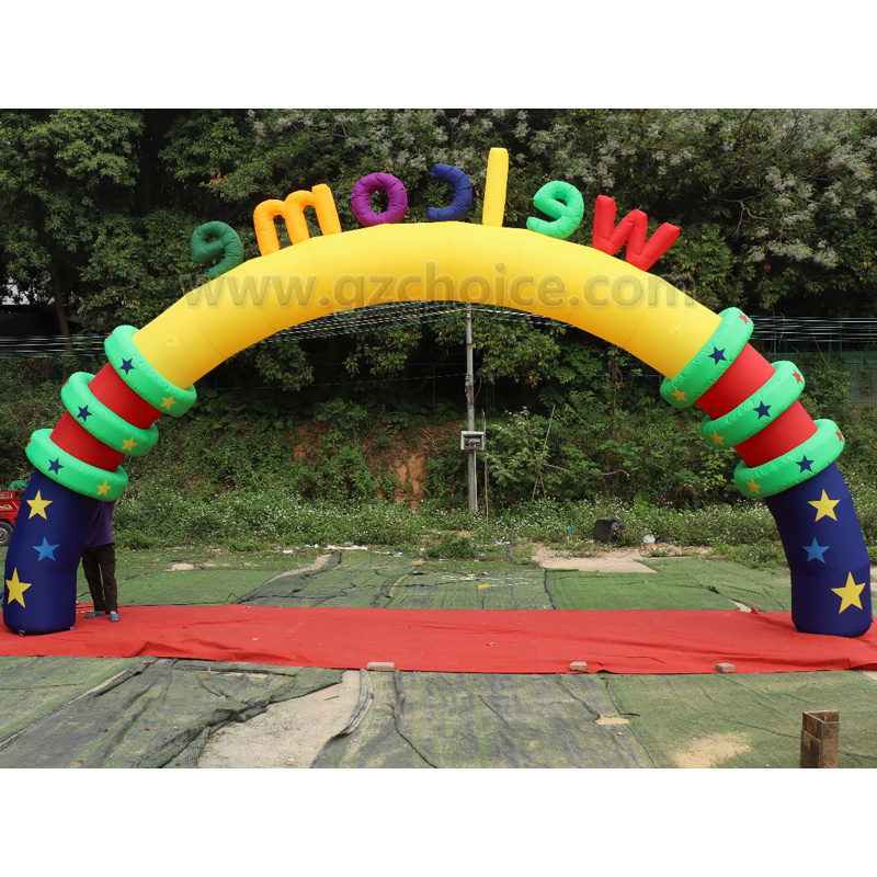 China cheap high quality custom welcome inflatable entrance start arch inflatable rainbow arches