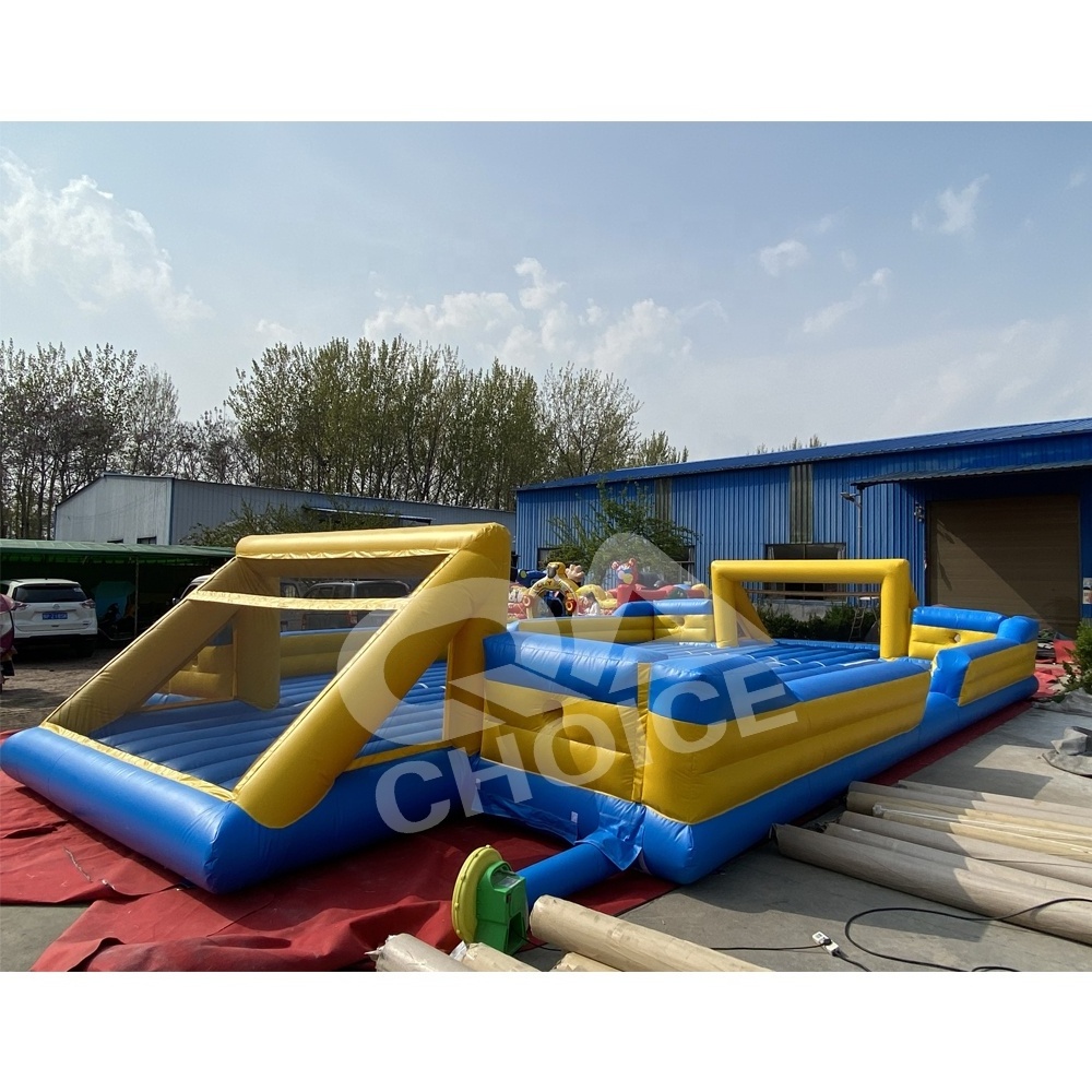 Commercial inflatable soap soccer field big fun inflatable carnival football field playground