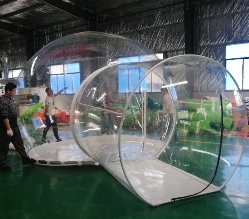 Outdoor Rental lawn Clear Crystal Bubble Camping Tent Inflatable Bubble Transparent Dome Tent With Tunnel