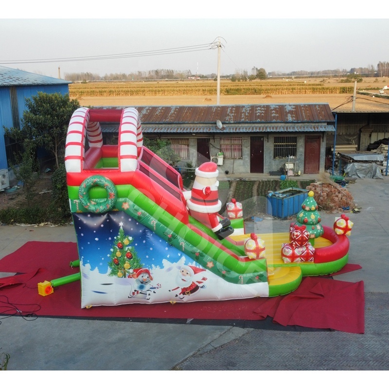 Commercial inflatable christmas santa slide for kids outdoor Papa Noel tobogan inflable