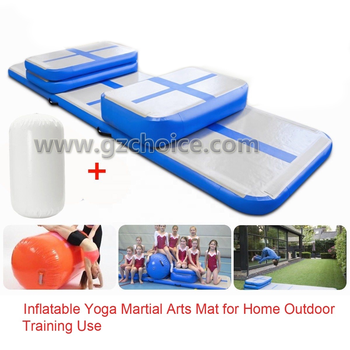 Nice Quality Inflatable Gymnastics Mat Yoga Mat Rolls Inflatable Gym Tumbling Mat Cheap Airtrack