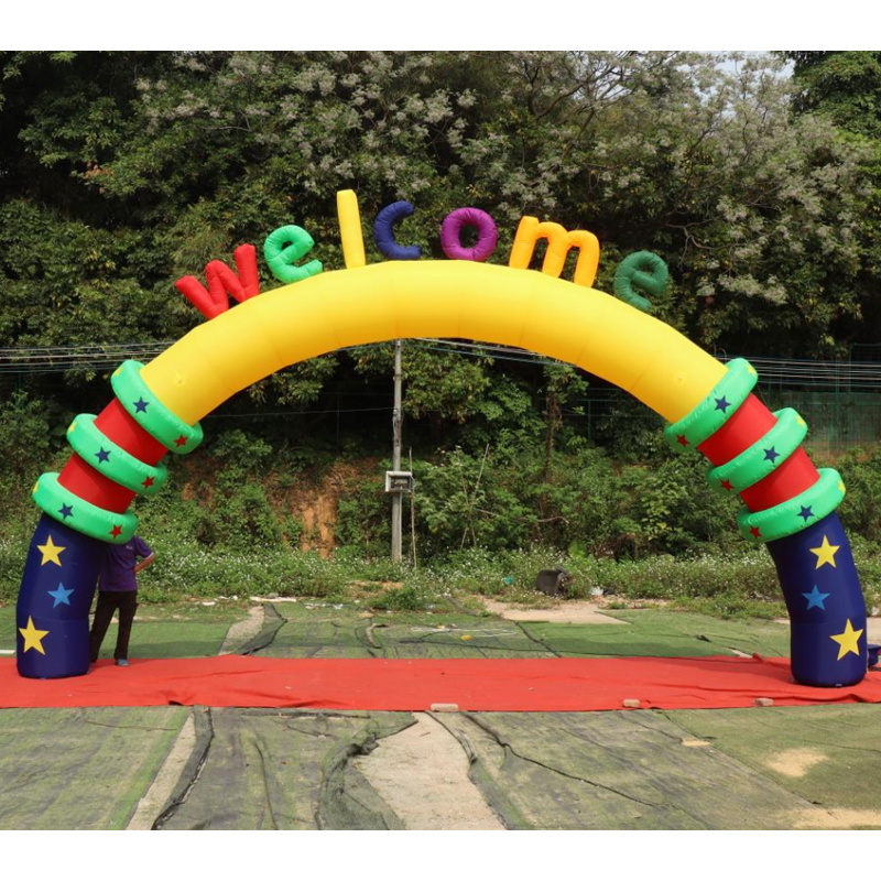 China cheap high quality custom welcome inflatable entrance start arch inflatable rainbow arches