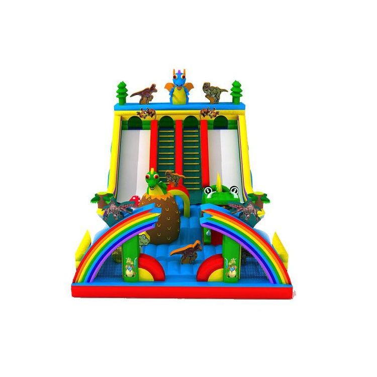 China PVC material dinosaur  slide giant commercial backyard inflatable water slip and slide for kids and adult