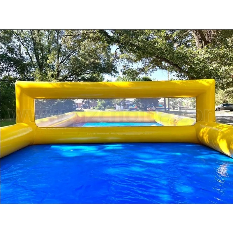 Commercial Airtight Inflatable Volleyball Field Pool 0.9mm PVC Inflatable Water Volleyball Court For Sport Water Games