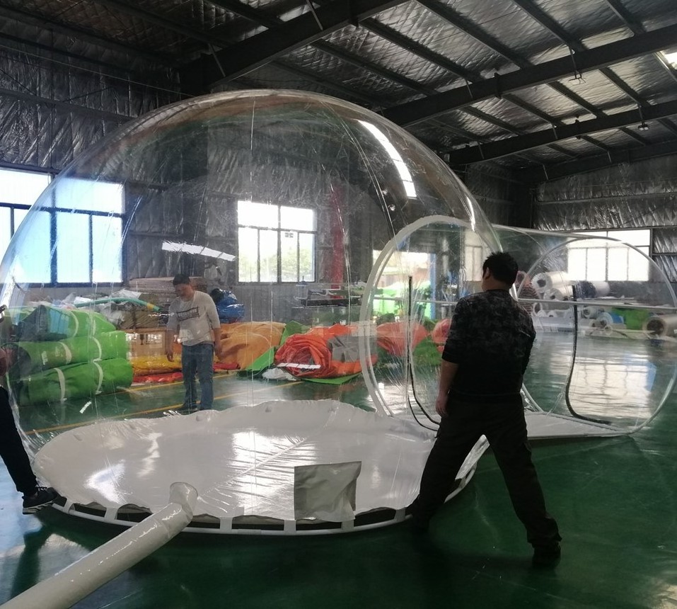 Outdoor Rental lawn Clear Crystal Bubble Camping Tent Inflatable Bubble Transparent Dome Tent With Tunnel