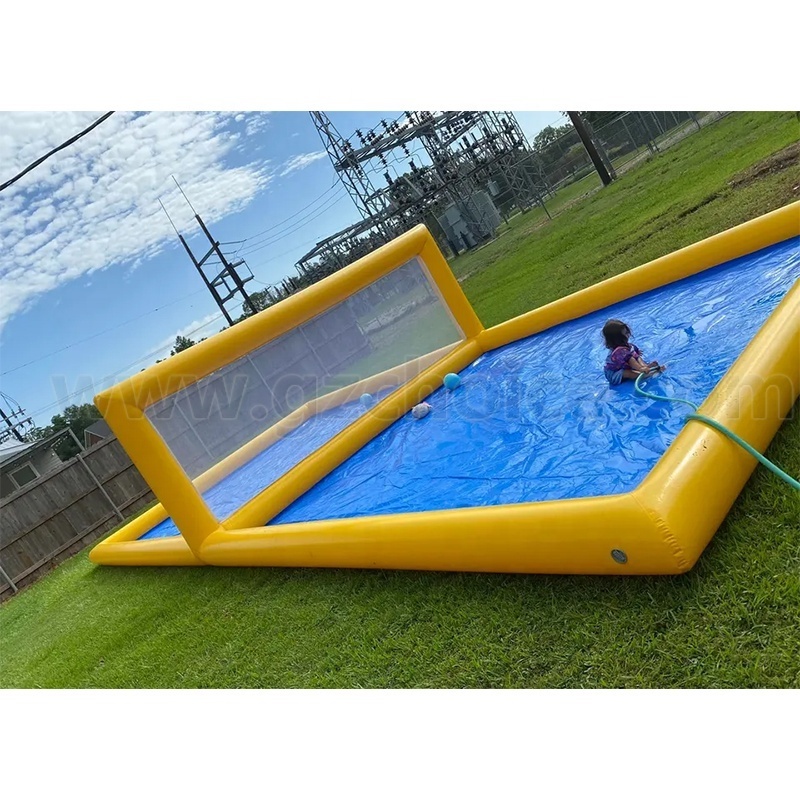 Commercial Airtight Inflatable Volleyball Field Pool 0.9mm PVC Inflatable Water Volleyball Court For Sport Water Games