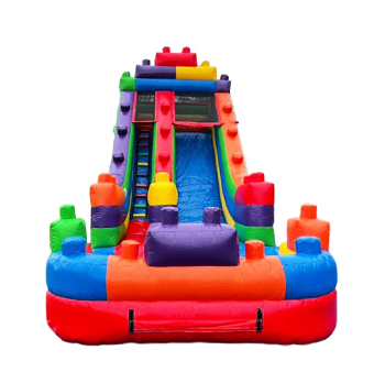 Hot Selling Cartoon Theme Inflatable Jumping Bouncer House Legoing Slide With Pool For Outdoor Carnival