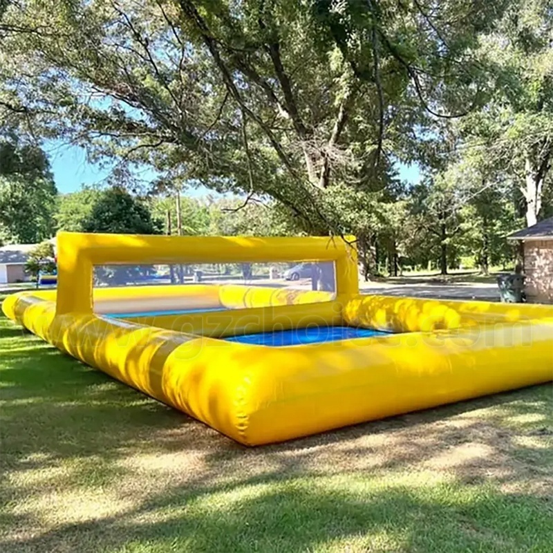 Commercial Airtight Inflatable Volleyball Field Pool 0.9mm PVC Inflatable Water Volleyball Court For Sport Water Games