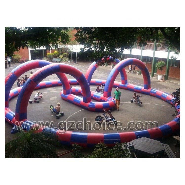 popular commercial karting inflatable race track inflatable go karts race track