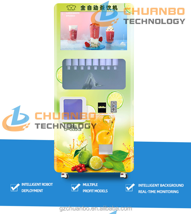 Robot Arm Milk Tea Vending Machine For Sale Bubble Tea Vending Machine Milktea Automatic Tea Coffee