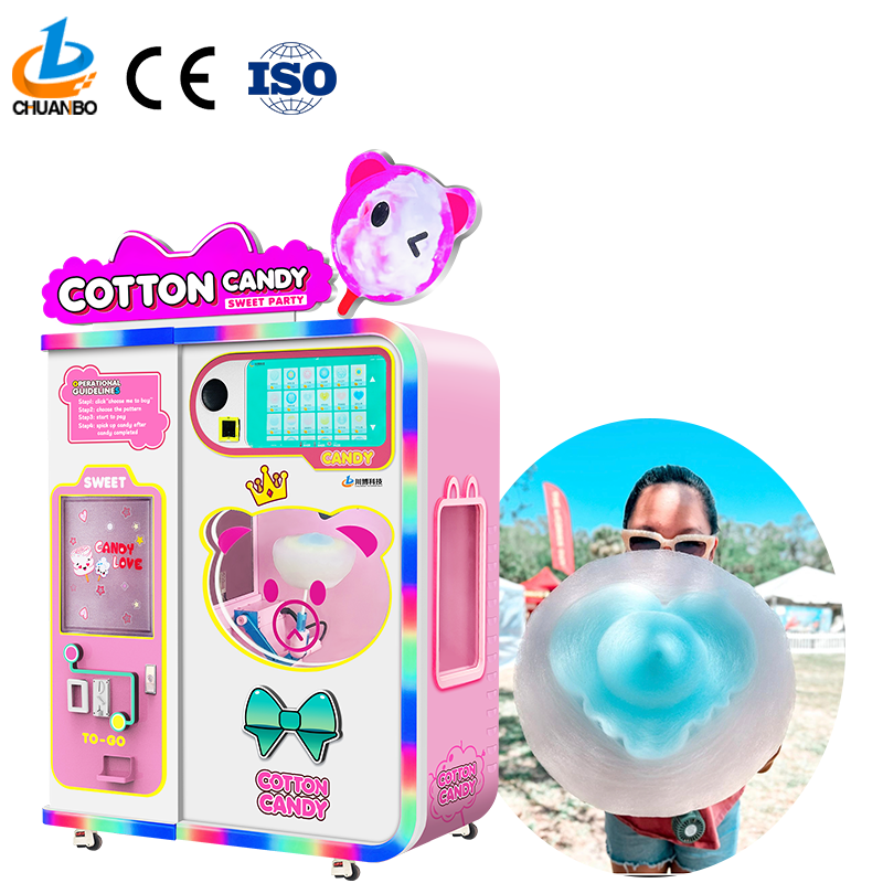 Chuanbo Cotton Candy Machine Factory Direct Selling Automatic Cotton Vending Machine Cotton Candy machine for small businesses