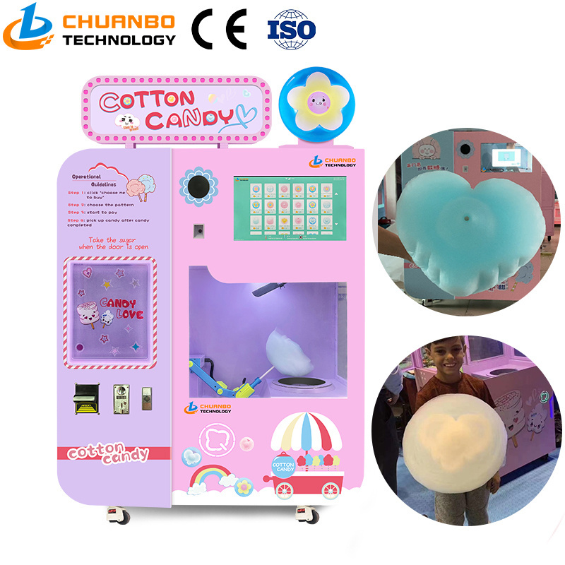 Chuanbo Cotton Candy Machine Factory Direct Selling Automatic Cotton Vending Machine Cotton Candy machine for small businesses