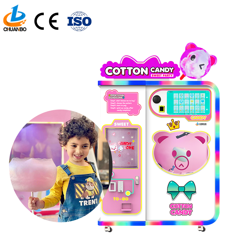 Automatic Cotton Candy Robot Electric Sugar Cotton Candy Floss Vending Machine Full Automatic Cotton Candy Machine Factory