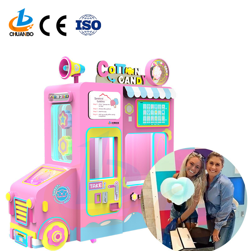 Commercial Robot Full Automatic Fancy Professional Making Cotton Candy Floss Vending Machine Automatic For Sale