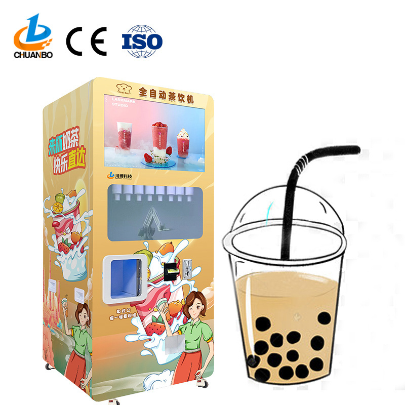 Smart Diy Milk Tea Vending Machine Robot Bubble Tea Equipment Vending Machine For Sale machine for small businesses