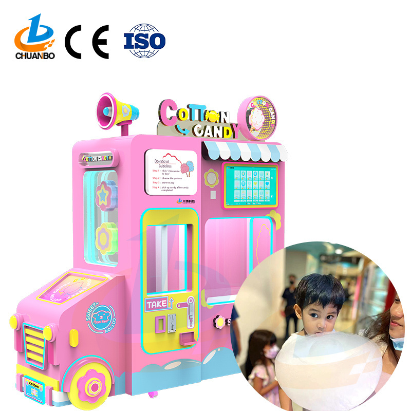 Hot Selling Fully Automatic cotton candy vending machine Smart Commercial Electric Machine For Cotton Candy