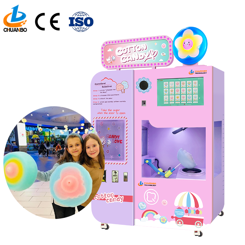 Hot Selling Fully Automatic cotton candy vending machine Smart Commercial Electric Machine For Cotton Candy