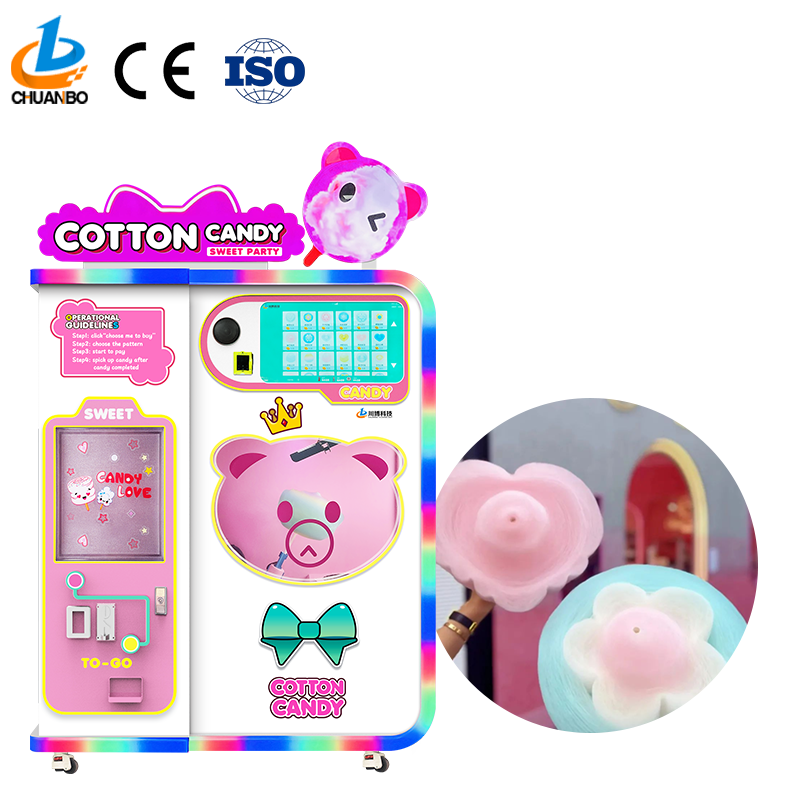 Hot Selling Fully Automatic cotton candy vending machine Smart Commercial Electric Machine For Cotton Candy