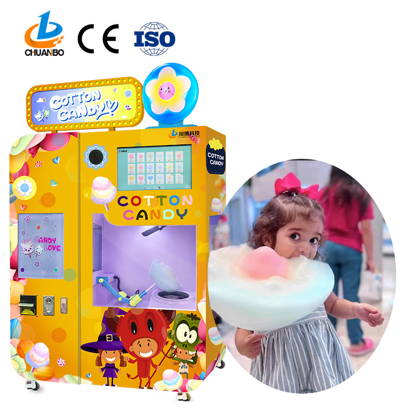 Chuanbo Technology candy cotton machine automatic vending Machine cotton candy floss machine With Super Touch Advertising