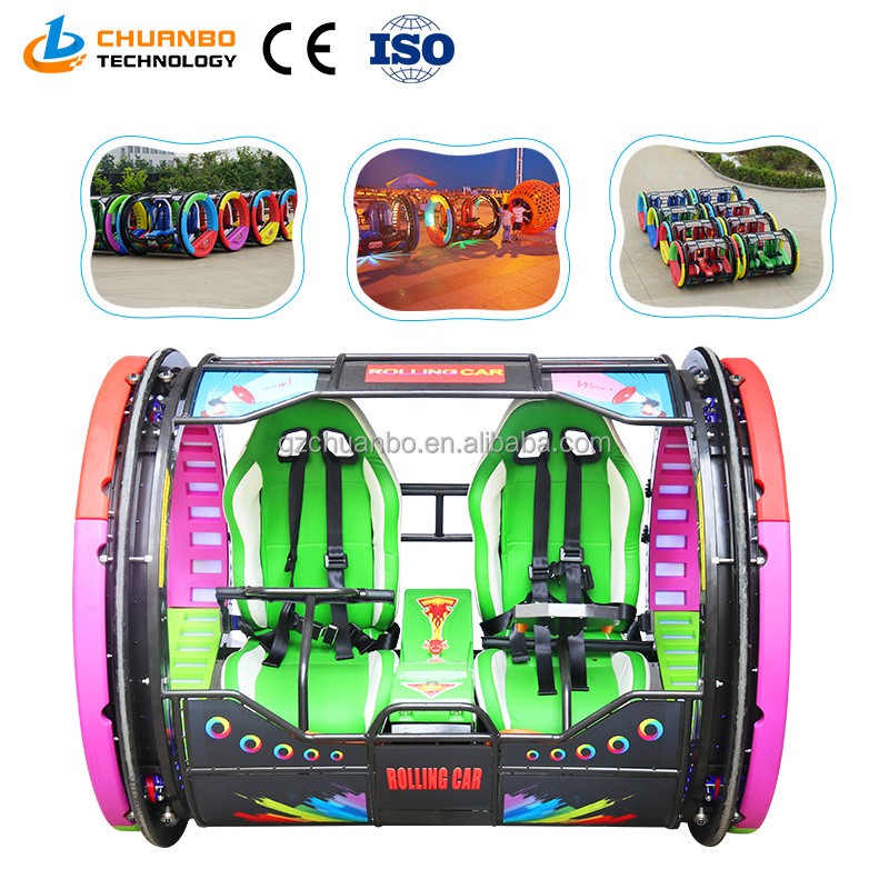 Amusement Park Rides New 360 Degree Electric Happy Car Double Players Rolling Car 360 Rolling Cars