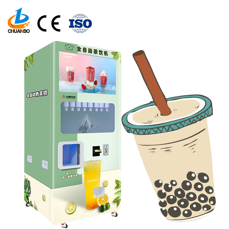 Best Smart Fresh Milk Tea Vending Machine With Card Reader For Sale Touch Screen Boba Tea Vending Machine Supplier