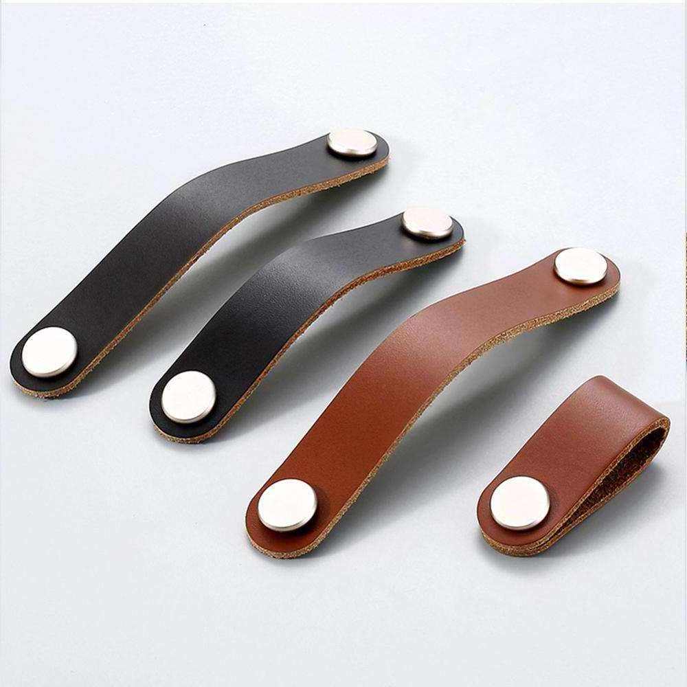 Front Door Aluminium Cabinet Leather Handle 96mm Antique Glass Interior Door Pull Handles