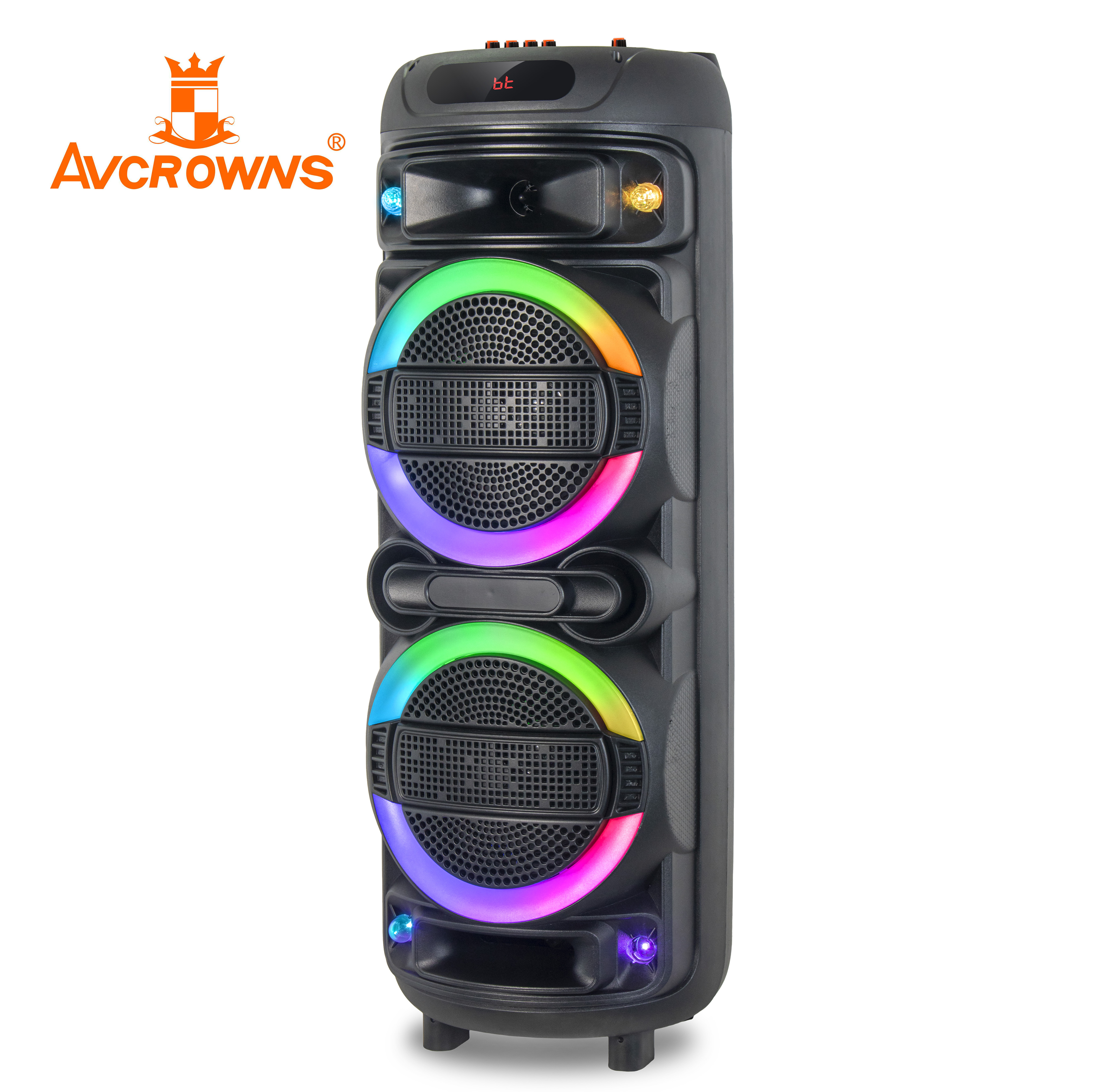 Private model Dual 8 inch boombox battery speaker Wireless BT Speaker Professional portable trolley speaker