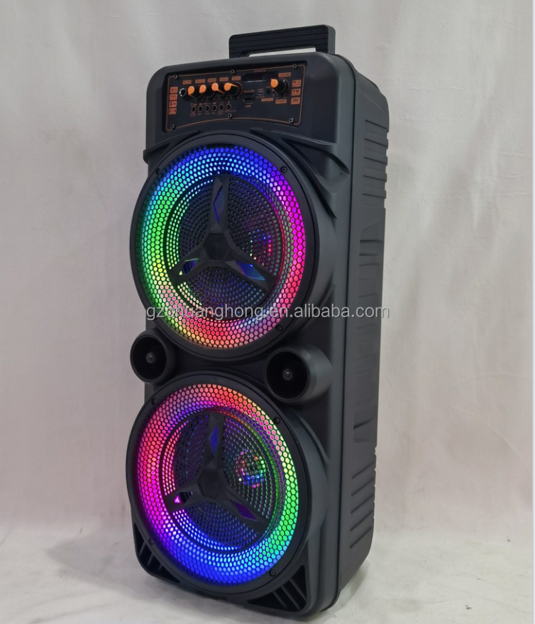 Audio home karaoke system trolley speaker Dual 8inch portable wireless speaker outdoor dancing speaker