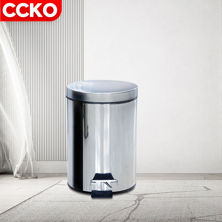 20l 30l  Hotel Living Room Kitchen stainless steel trash can garbage bins waste bin garbage can Step Pedal Trash Can With Lid