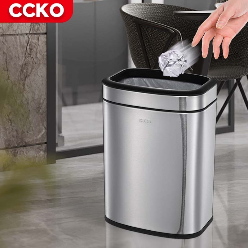 6L 12L 30L Mini Hotel Home Guestroom Custom Open Top Stainless Steel Trash Can Garbage Bin Dustbin Waterproof Metal Trash Can