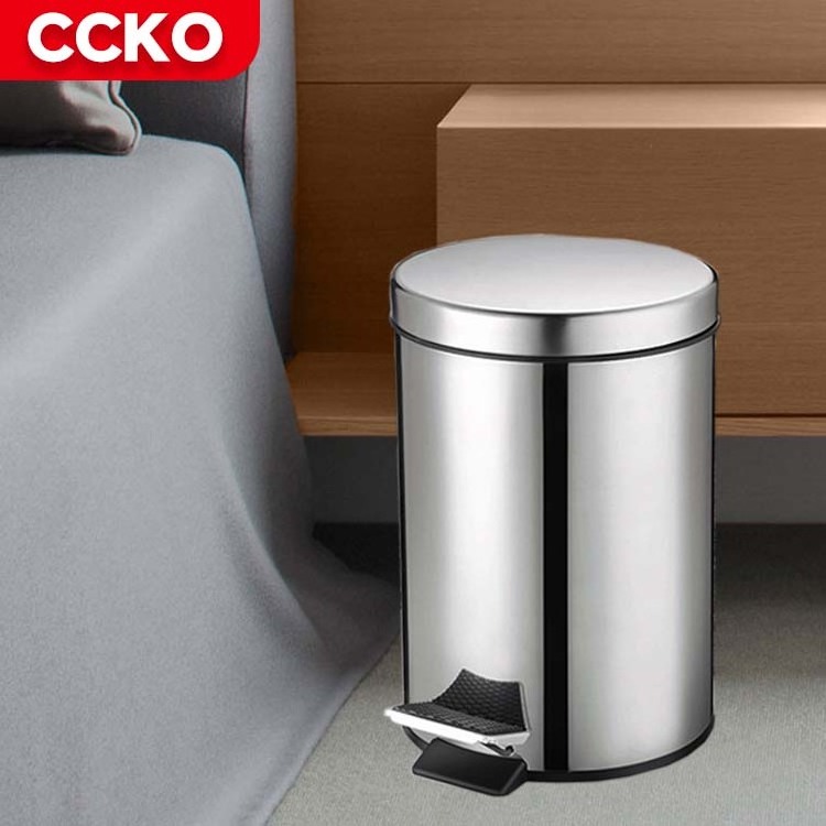 12L 30L Outdoor Hotel Restaurant Bathroom Home Kitchen Stainless Steel Trash Can With Pedal Waste Bins Garbage Can Trash Bin