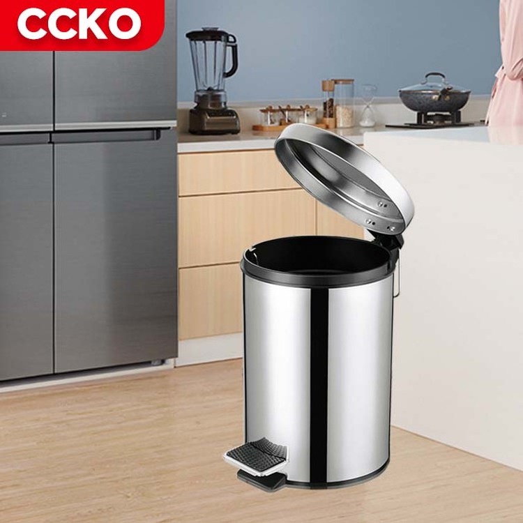 12L 30L Outdoor Hotel Restaurant Bathroom Home Kitchen Stainless Steel Trash Can With Pedal Waste Bins Garbage Can Trash Bin