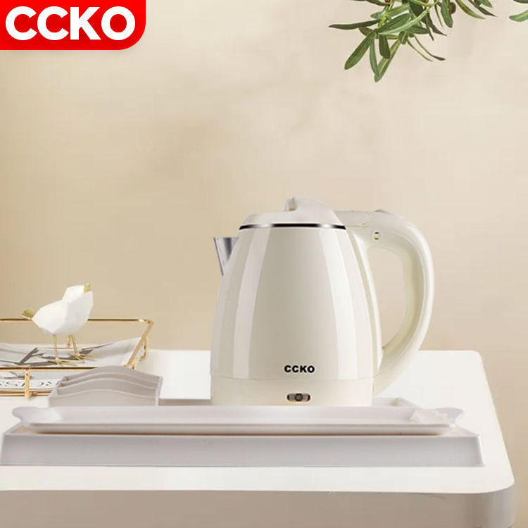 Guestroom Hotel Home Appliances 1.2L Stainless Steel Electric Kettles Boiling Hot Water Kettle Electric Tea Kettle With Tray Set