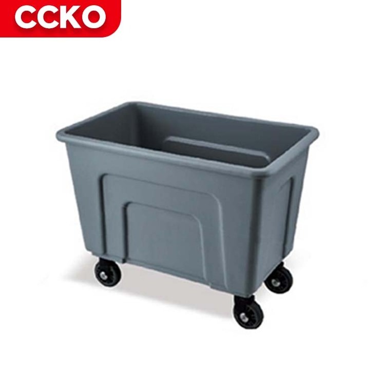 Brown 110cm Large Restaurant Hotel Room Plastic Serving Trolley Cleaning Laundry Trolley Service Cart Housekeeping Trolley