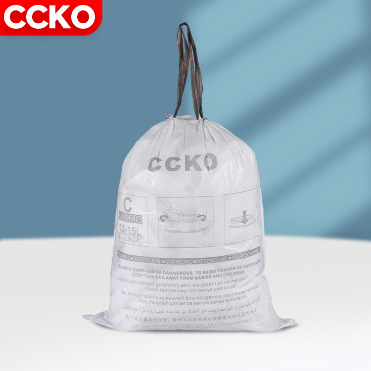 New 3L 30L Small Pull Rope Rubbish Garbage Bag Drawstring Plastic Shopping Bag 2 8 Gallon Trash Bags For Kitchen Dining Room