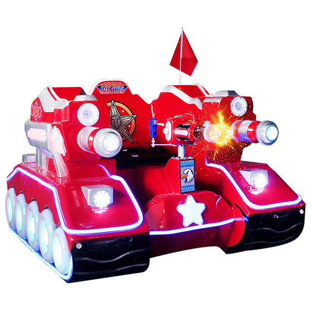 Top Seller Parent-kid Interactive game with led light Gun Shooting Kid Ride On Tank Robot machine for Amusement Park