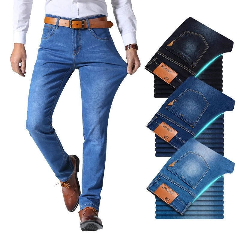 Fashion classic men's jeans stock Korean version straight men's jeans pants casual jeans men's pants