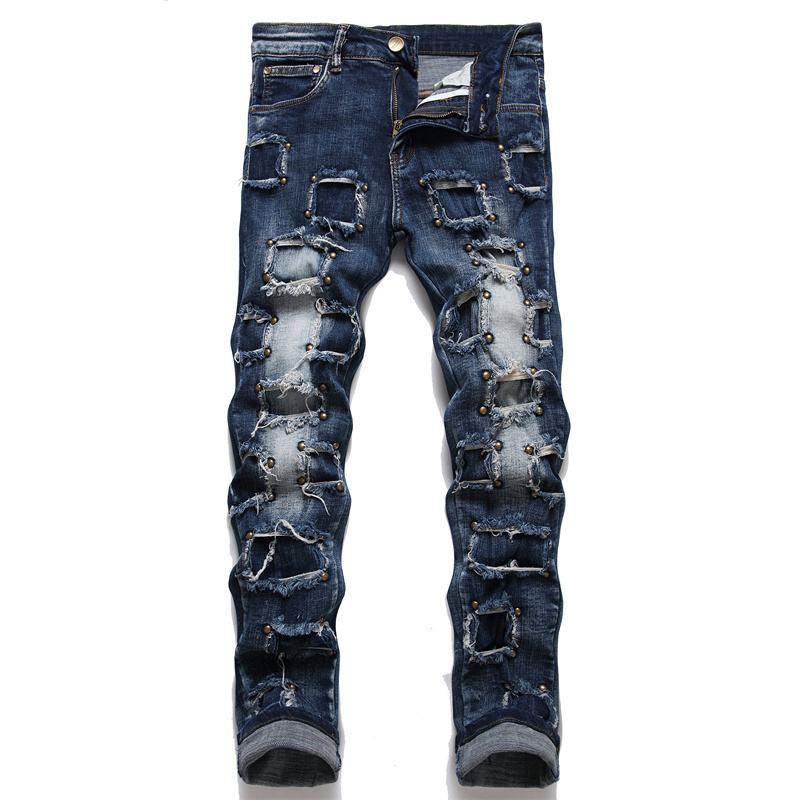 Custom loose fit vintage flare jeans men stacked denim men's jeans high quality pants blank denim baggy jeans