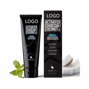 Private Label Vegan Fluoride Free Natural Whitening Toothpaste Activated Charcoal Mint Toothpaste