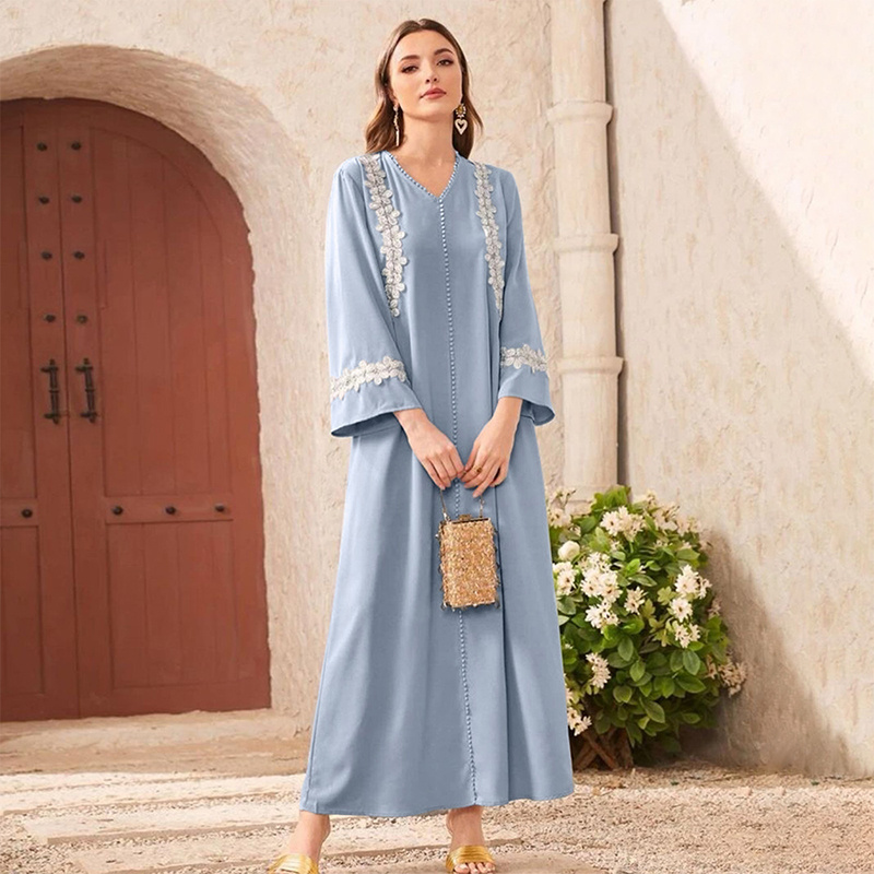 CY500119 Eid Maxi Long Dress Middle Eastern Islamic Muslim Abaya Large Swing Dresses For Women Clothing 2023