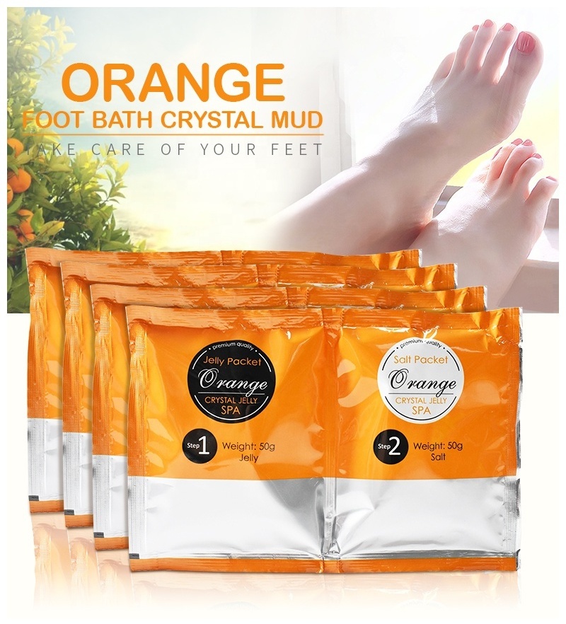 OEM Private Label Beauty Jelly Pedicure Foot Spa Natural Relaxing Organic Sea Salt Foot Scrub Soak Foot Spa Soak