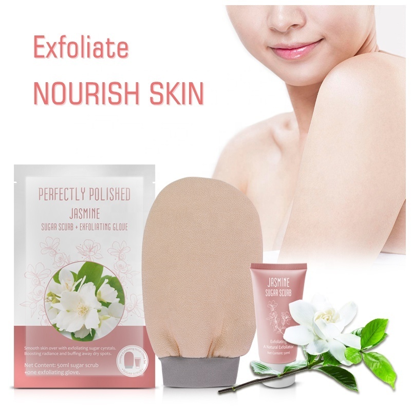 Deep Exfoliating Body Scrub and Exfoliating Glove Bundle for Body and Feet