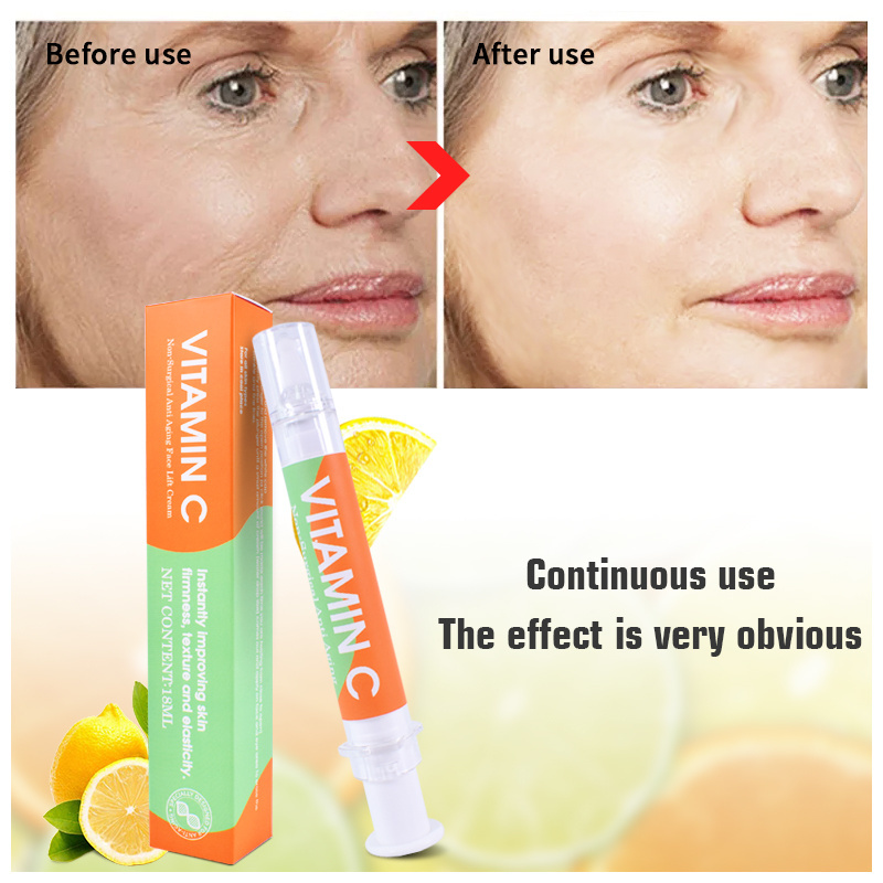 Korean pure vitamin c serum e vitamina c  tumeric serum Private Label Anti Aging Wrinkle Removal face slimming cream