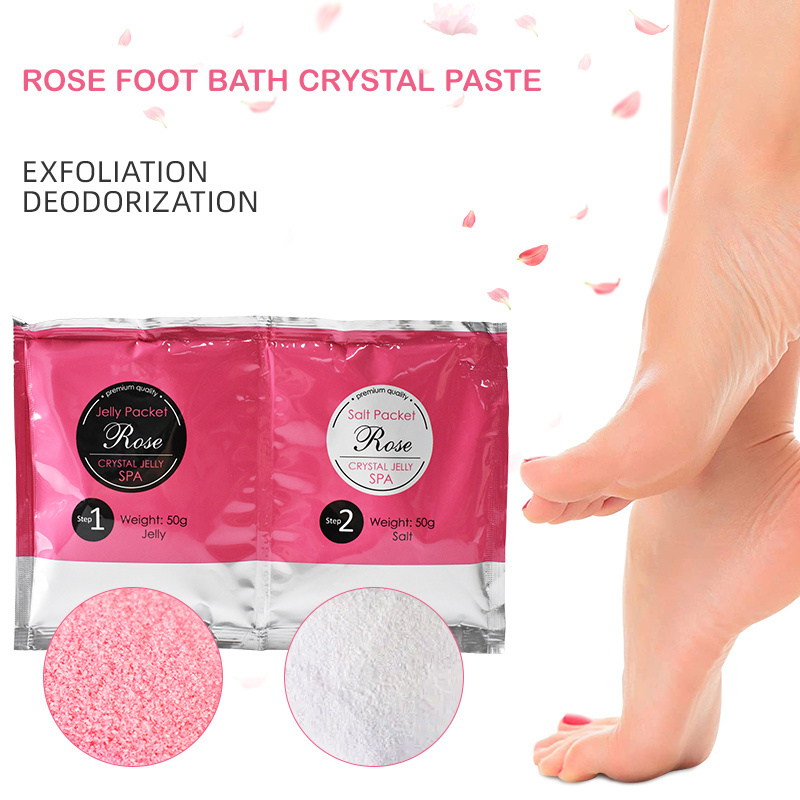 OEM/ODM Private label  Pedicure Jelly Pedi Foot Skin Care Sea Salt Scrub Pedicure Relieve Foot Tired Exfoliating Foot Soak