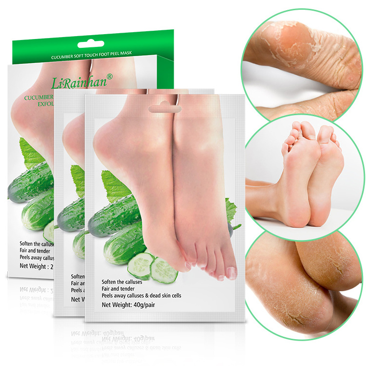 OEM Wholesale Cucumber Foot Peeling Mask Feet Exfoliating Callus Scrub Remove Dead Skin Silky Foot Mask Baby The Foot Mask