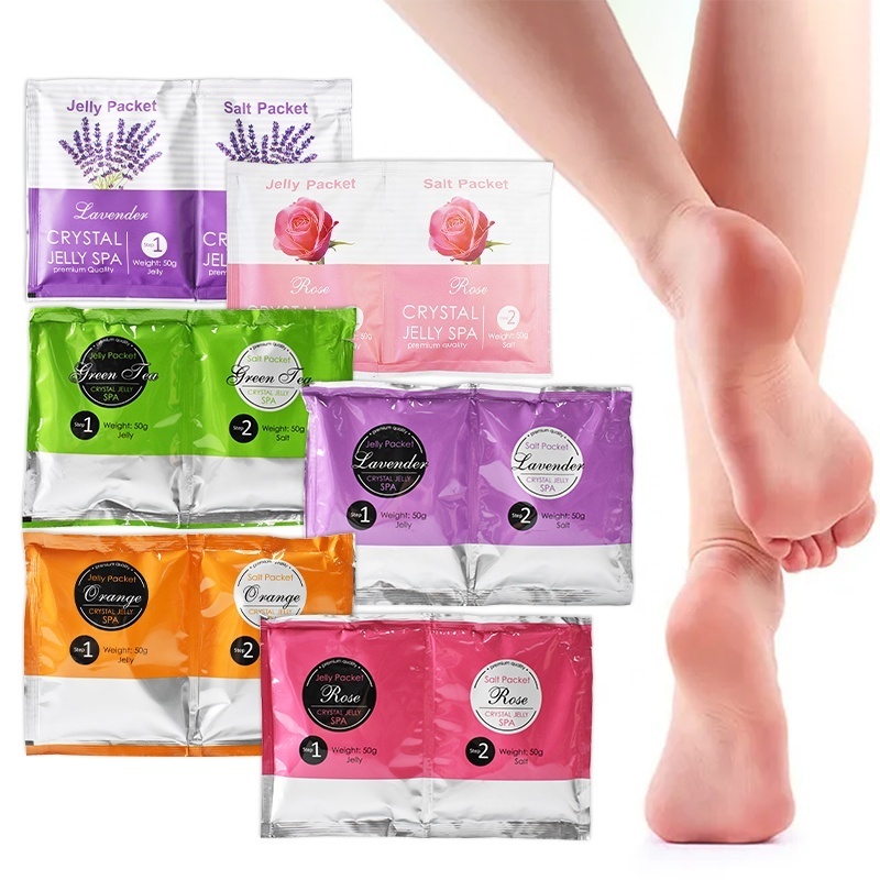 Wholesale Natural Rose Ginger Foot Soak Powder Jelly Spa Pedicur Avry Pack of 2 Jelly Pedi Sea Salt Scrub Pedicure Foot Scrub